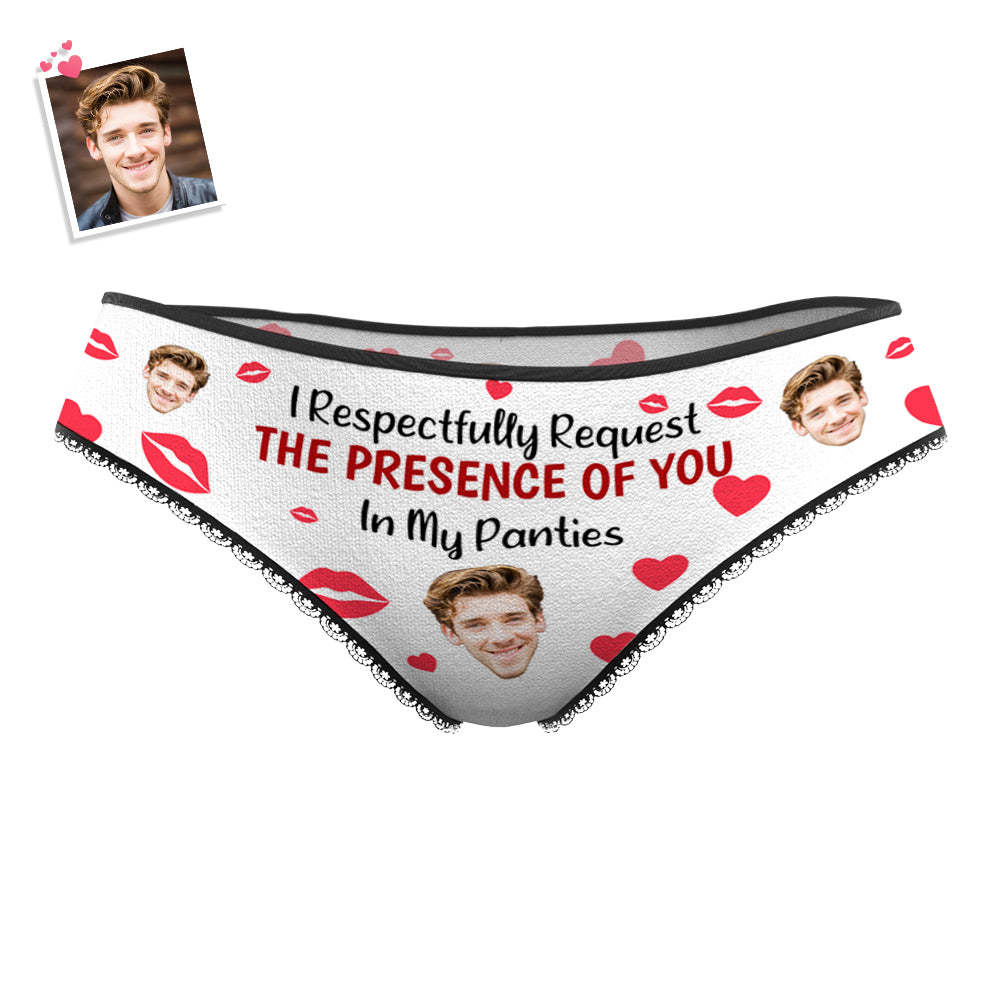 Custom Face Women's Panties I Respectfully Request The Presence Of You In My Panties Funny Gifts - MyFaceBoxerAU