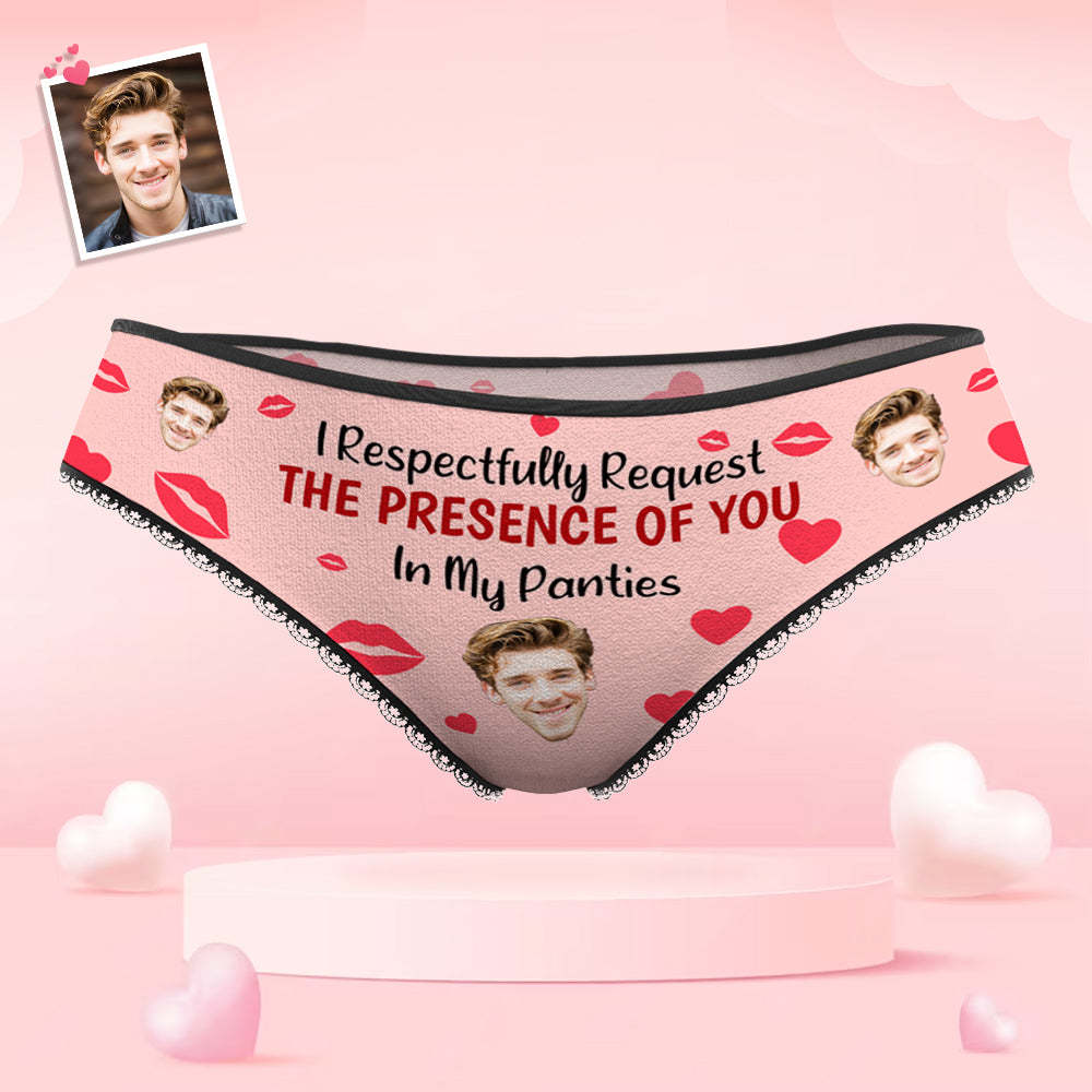 Custom Face Women's Panties I Respectfully Request The Presence Of You In My Panties Funny Gifts - MyFaceBoxerAU