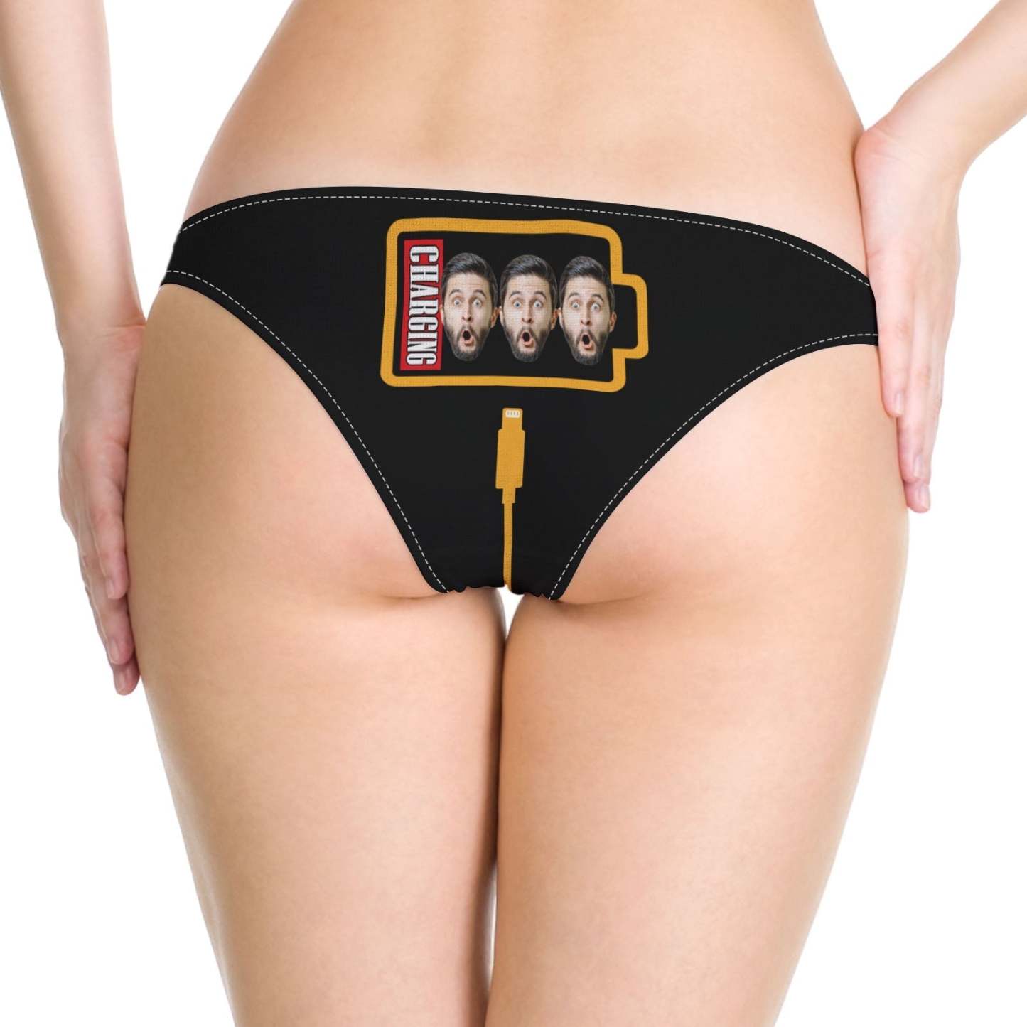 Custom Thong Women Thong with Face Personalized Sexy Thong for Women Funny Charging Underwear Custom Brief Gift for Girlfriend - MyFaceBoxerAU