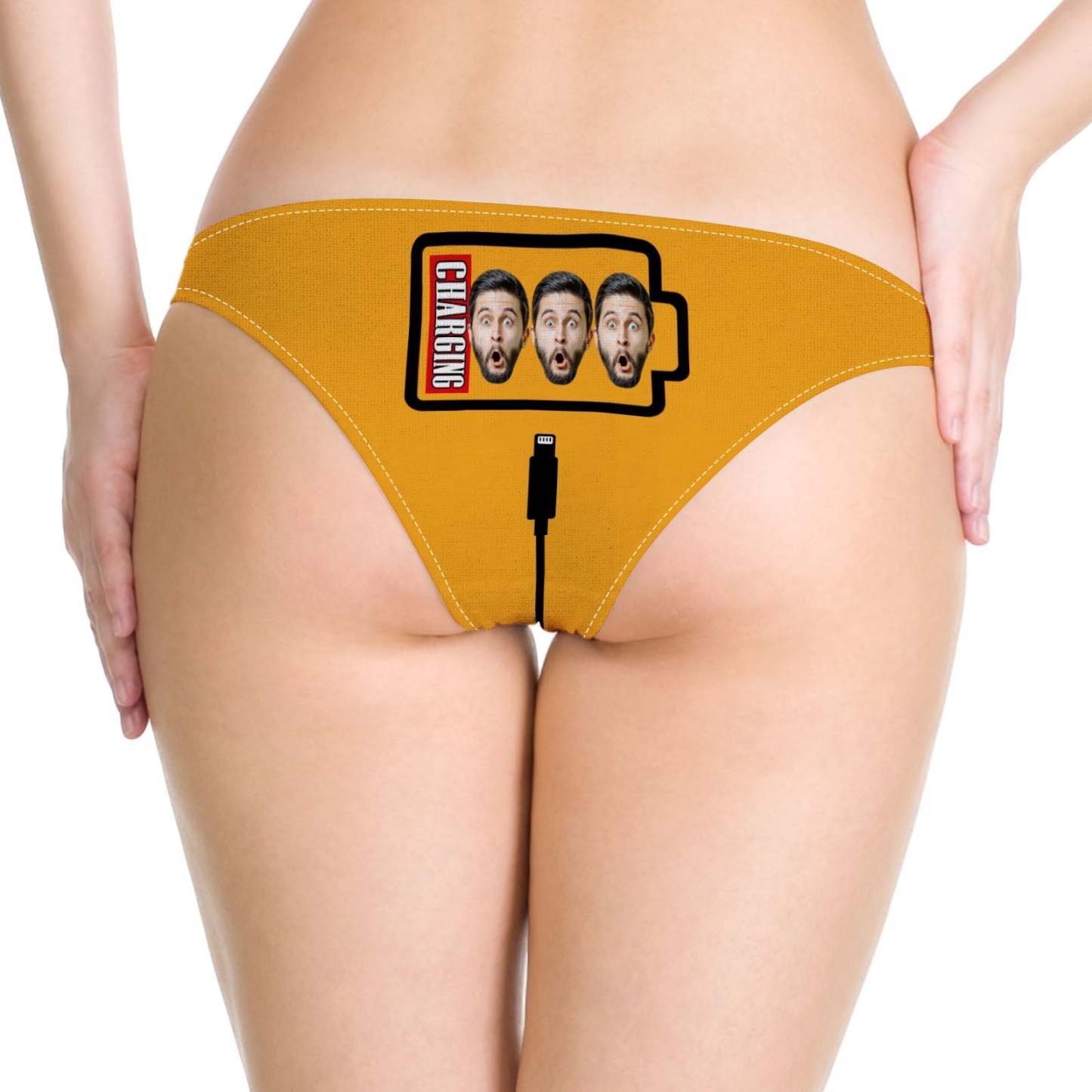 Custom Thong Women Thong with Face Personalized Sexy Thong for Women Funny Charging Underwear Custom Brief Gift for Girlfriend - MyFaceBoxerAU