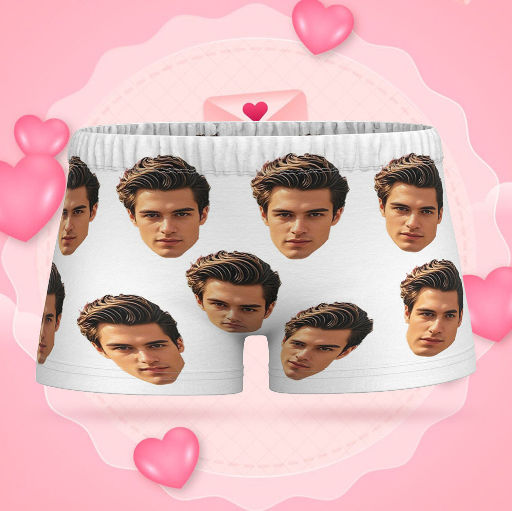Custom Big Face Women's Boy Short Personalized Boyfriend Face Underwear Gifts For Her - MyFaceBoxer