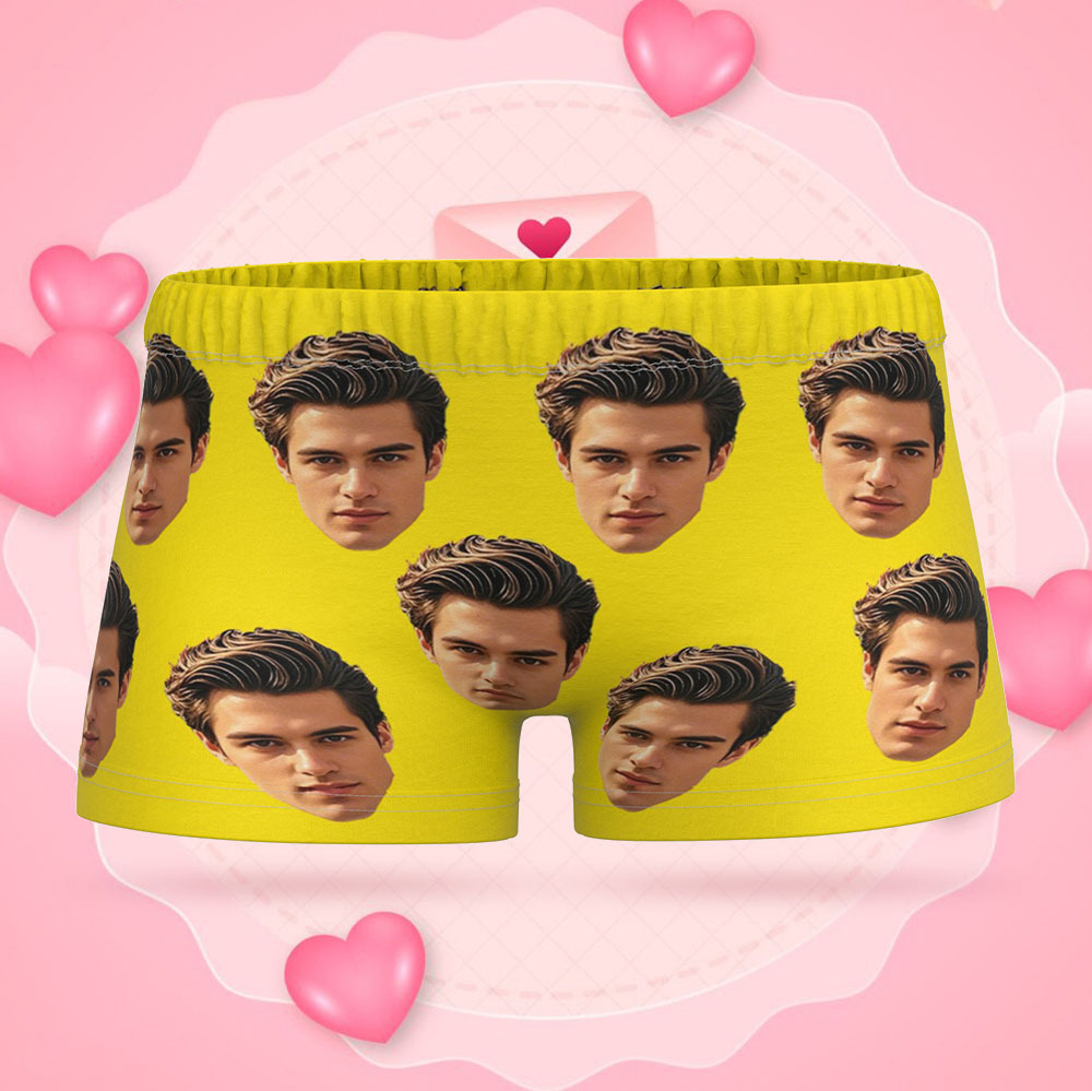 Custom Big Face Women's Boy Short Personalized Boyfriend Face Underwear Gifts For Her - MyFaceBoxer
