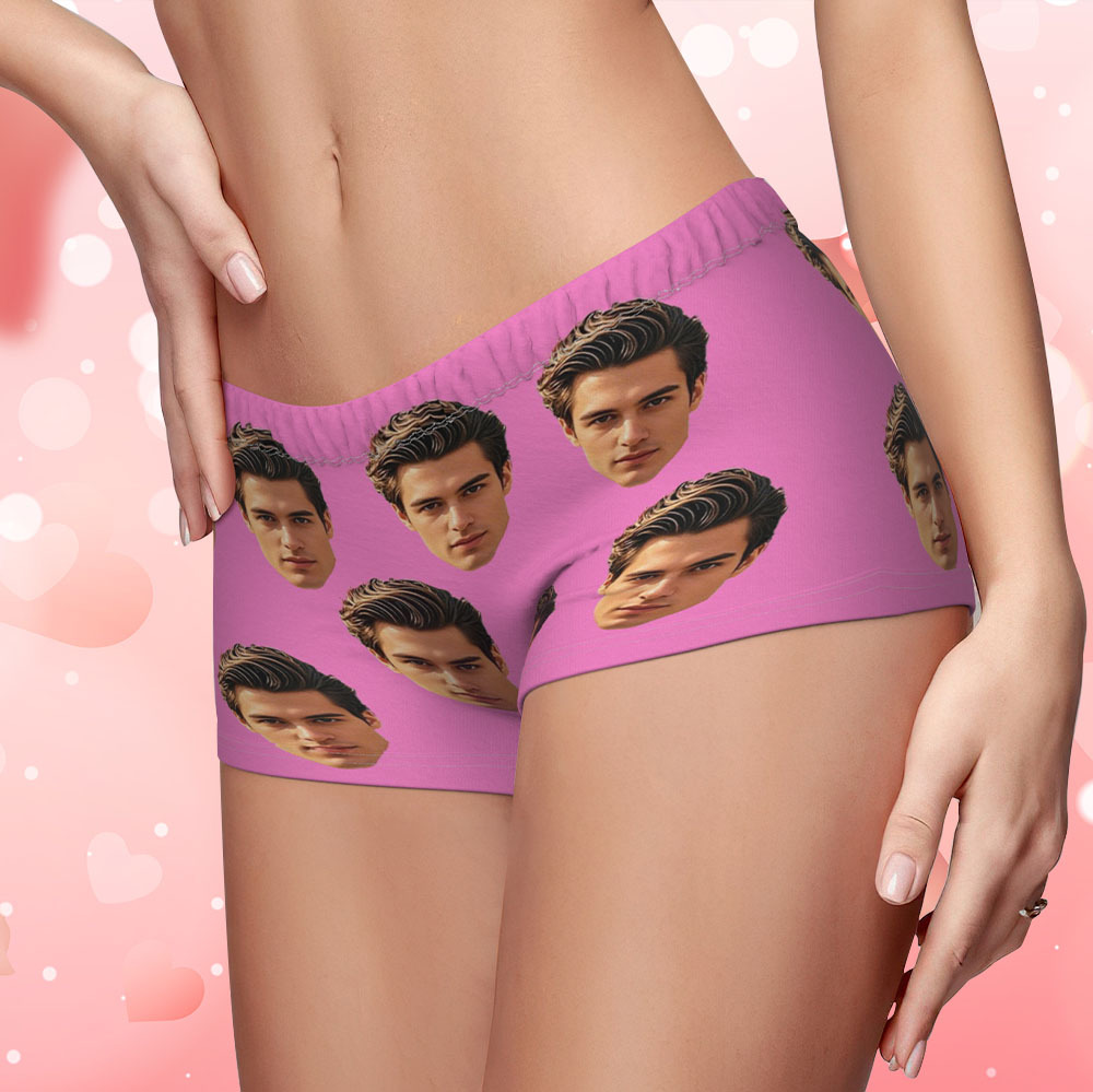 Custom Big Face Women's Boy Short Personalized Boyfriend Face Underwear Gifts For Her - MyFaceBoxer