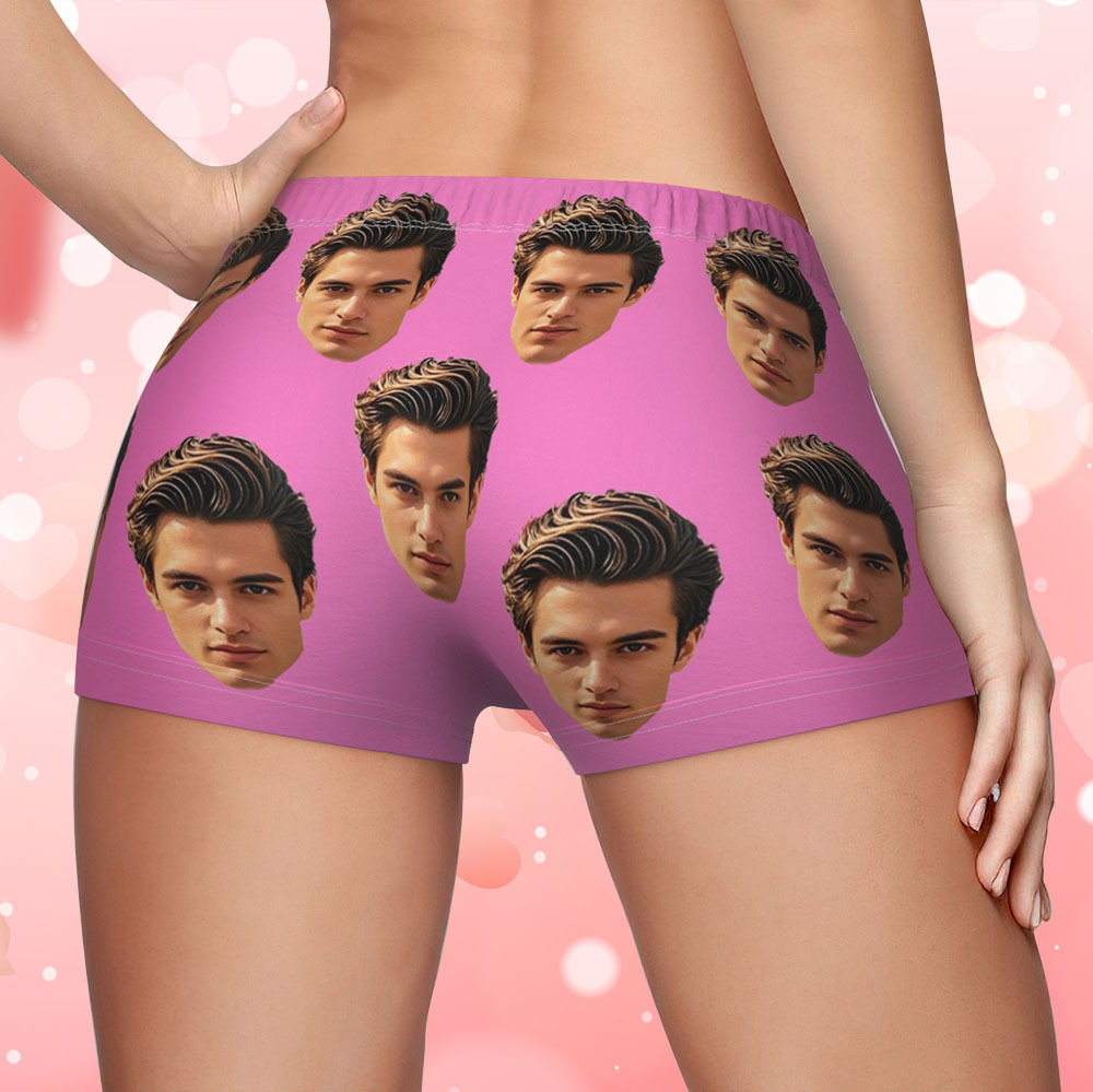 Custom Big Face Women's Boy Short Personalized Boyfriend Face Underwear Gifts For Her - MyFaceBoxer