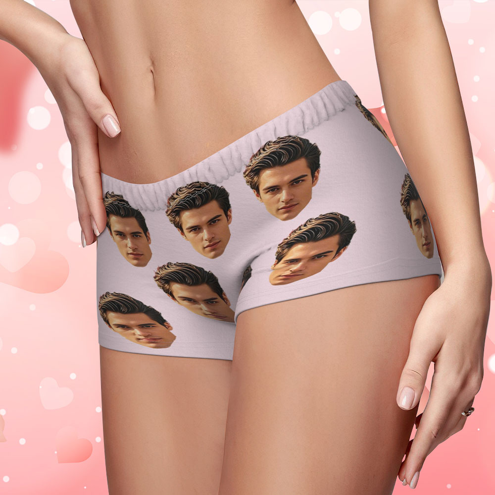 Custom Big Face Women's Boy Short Personalized Boyfriend Face Underwear Gifts For Her - MyFaceBoxer