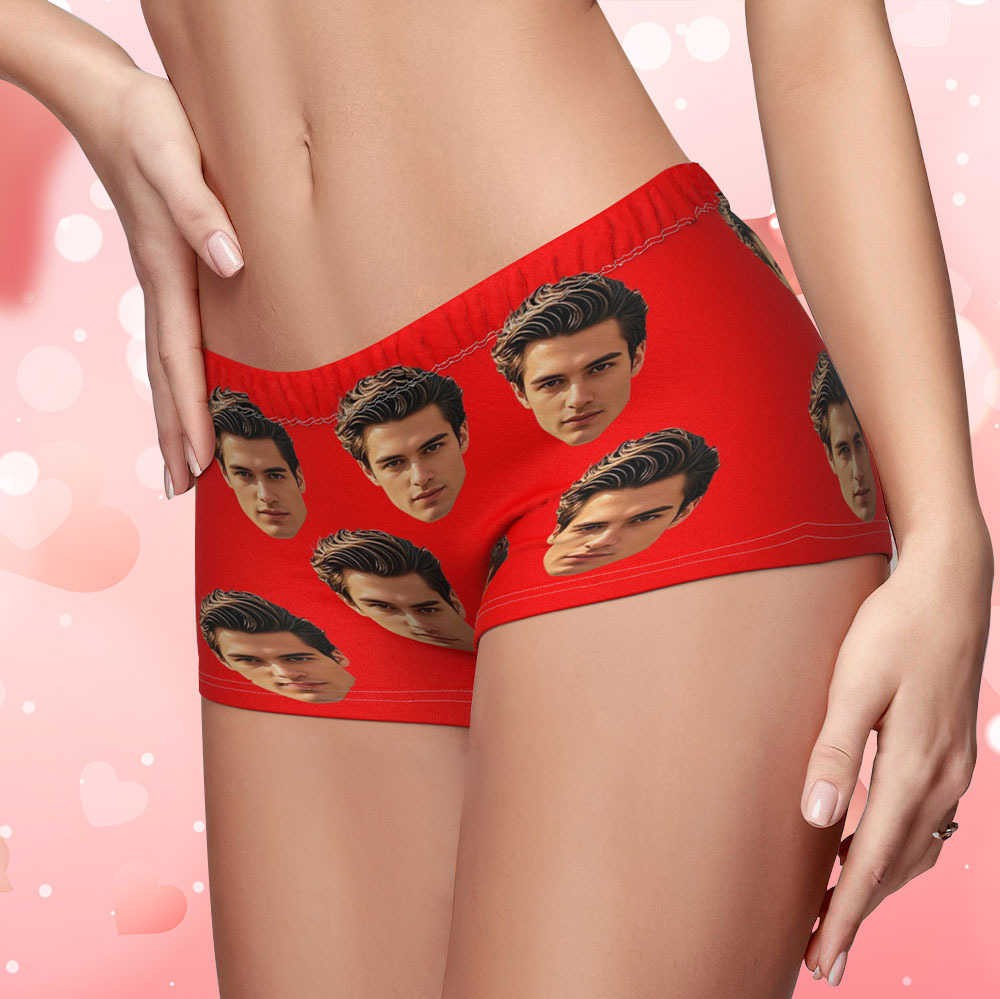 Custom Big Face Women's Boy Short Personalized Boyfriend Face Underwear Gifts For Her - MyFaceBoxer