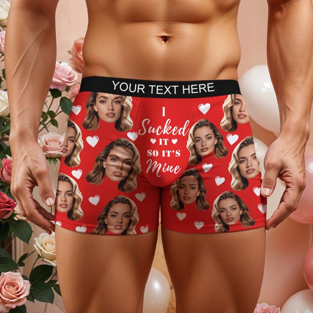 Personalised Funny Big Face Custom Waistband Text Boxer Gift For Men-it's Mine - MyFaceBoxerAU