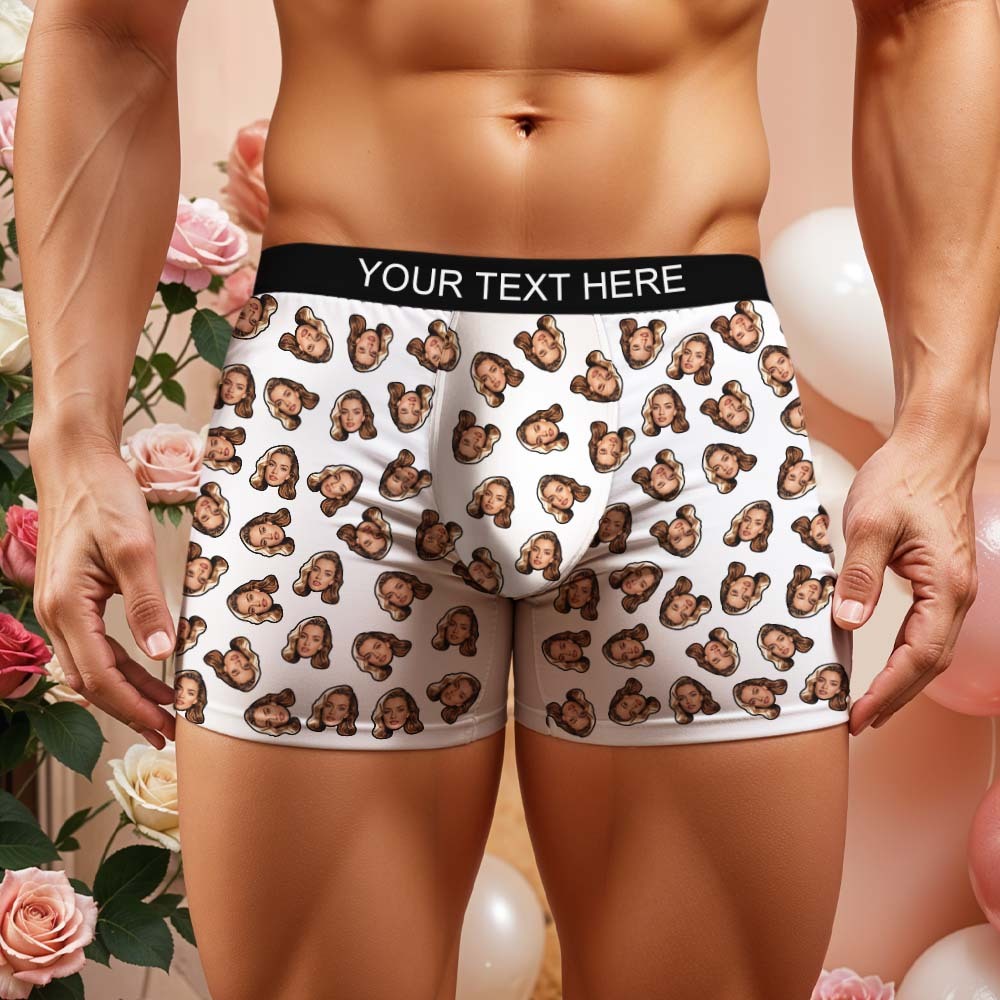 Valentine's Gift Custom Mini Face Boxer Personalized Boxer Briefs for Boyfriend - MyFaceBoxerAU