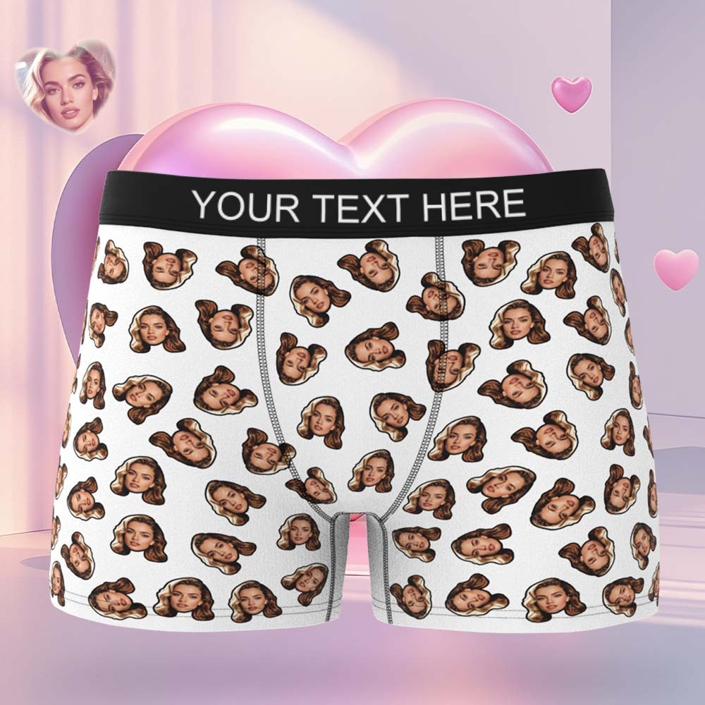 Valentine's Gift Custom Mini Face Boxer Personalized Boxer Briefs for Boyfriend - MyFaceBoxerAU