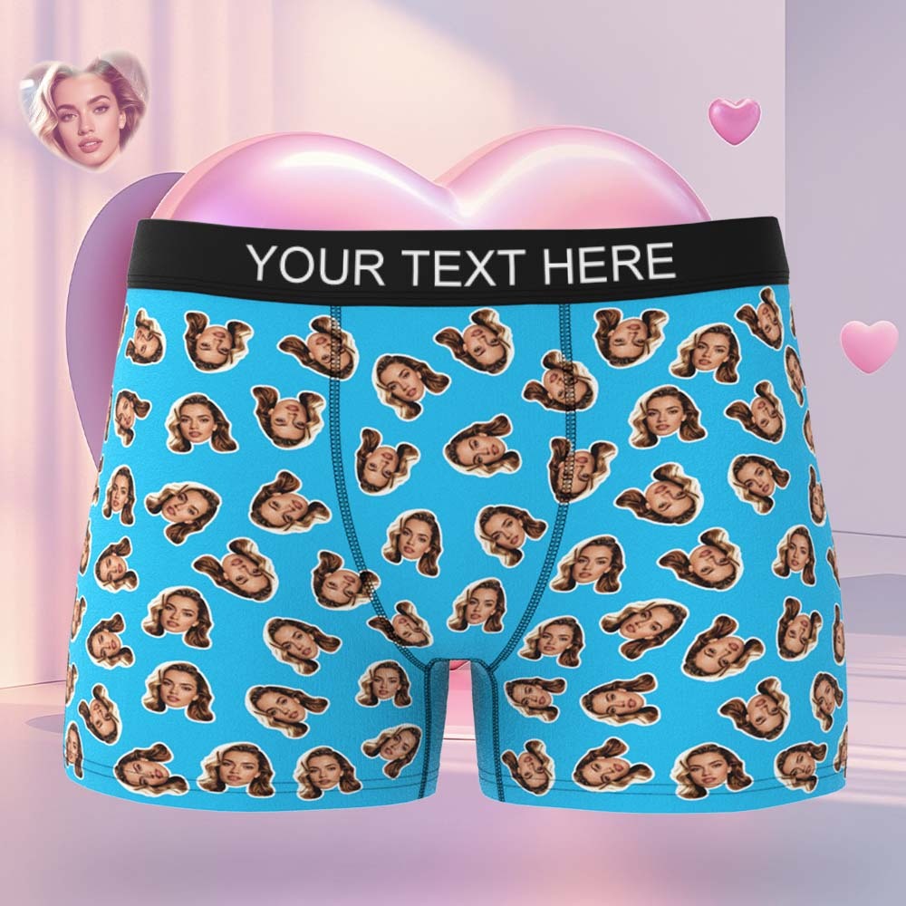 Valentine's Gift Custom Mini Face Boxer Personalized Boxer Briefs for Boyfriend - MyFaceBoxerAU