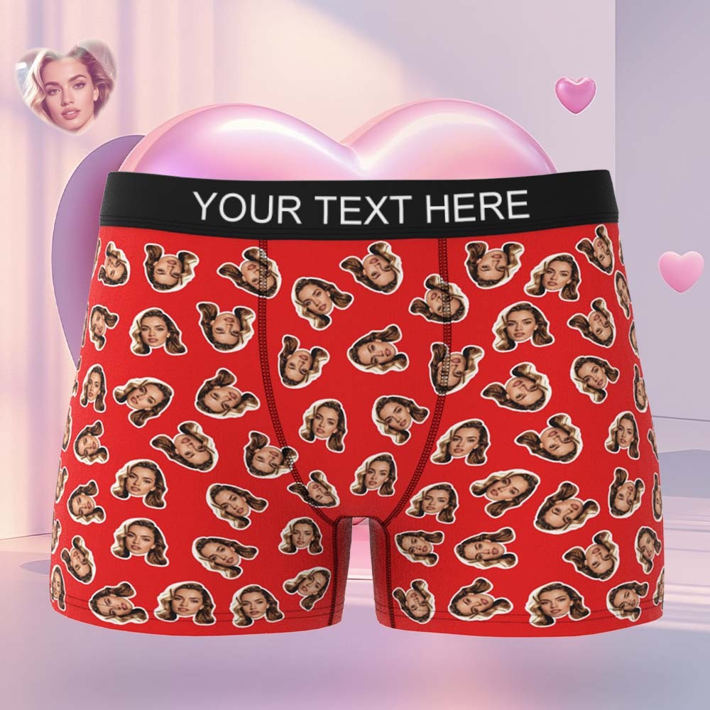 Valentine's Gift Custom Mini Face Boxer Personalized Boxer Briefs for Boyfriend - MyFaceBoxerAU
