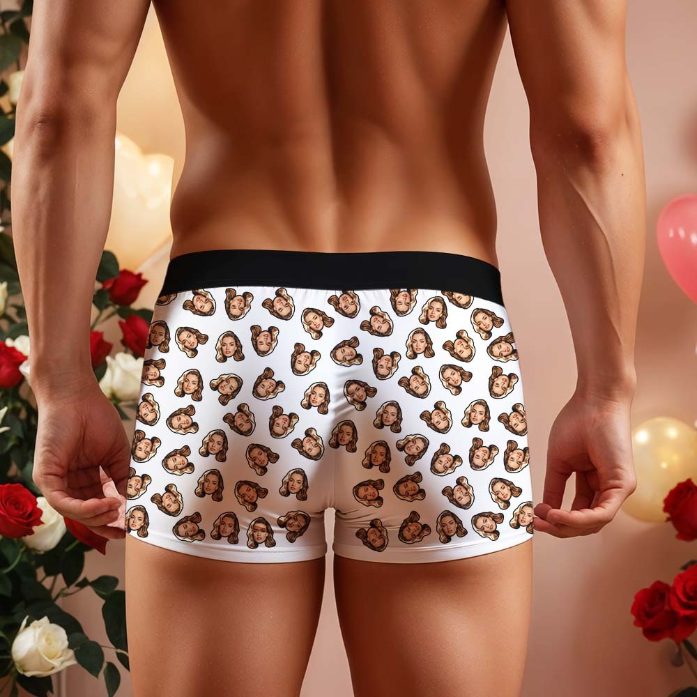 Valentine's Gift Custom Mini Face Boxer Personalized Boxer Briefs for Boyfriend - MyFaceBoxerAU