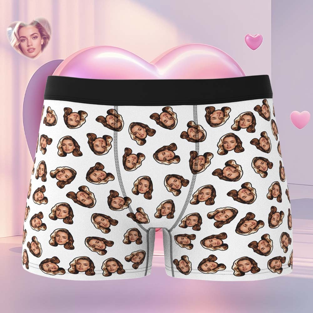 Valentine's Gift Custom Mini Face Boxer Personalized Boxer Briefs for Boyfriend - MyFaceBoxerAU