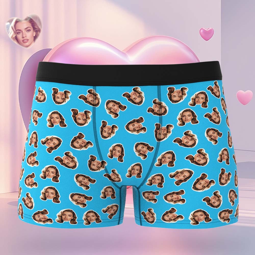 Valentine's Gift Custom Mini Face Boxer Personalized Boxer Briefs for Boyfriend - MyFaceBoxerAU