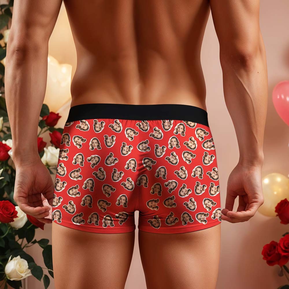 Valentine's Gift Custom Mini Face Boxer Personalized Boxer Briefs for Boyfriend - MyFaceBoxerAU