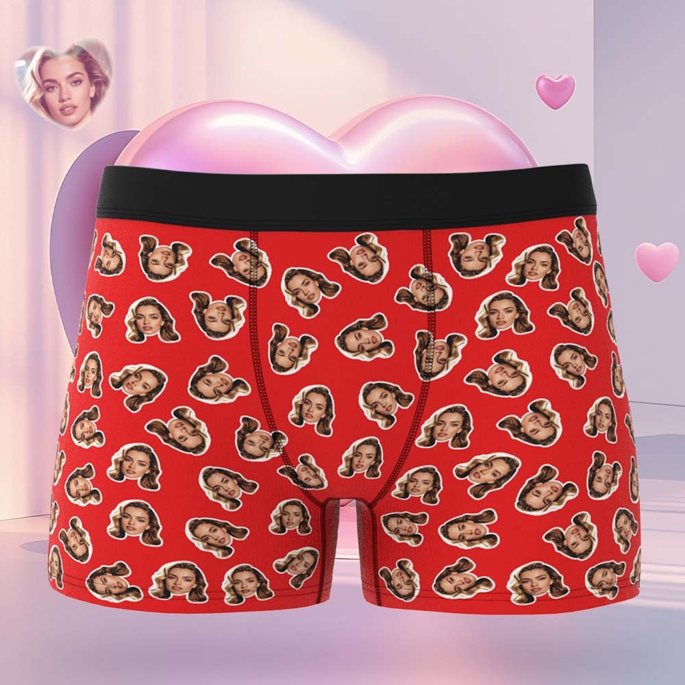 Valentine's Gift Custom Mini Face Boxer Personalized Boxer Briefs for Boyfriend - MyFaceBoxerAU