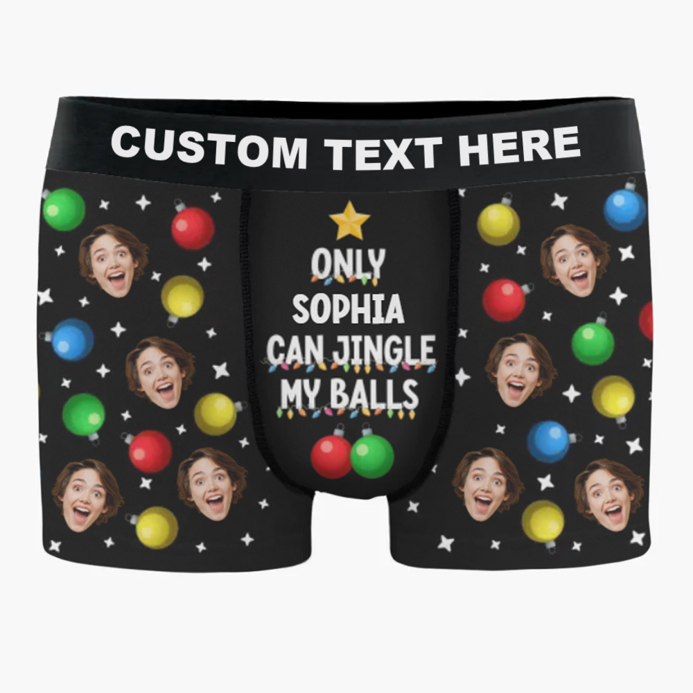 Custom Photo Boxer Briefs, Men's Boxers - Personalized Anniversary Christmas Wedding Gifts For Husband And Wife, Him And Her - Naughty List Approved - MyfaceboxerAU