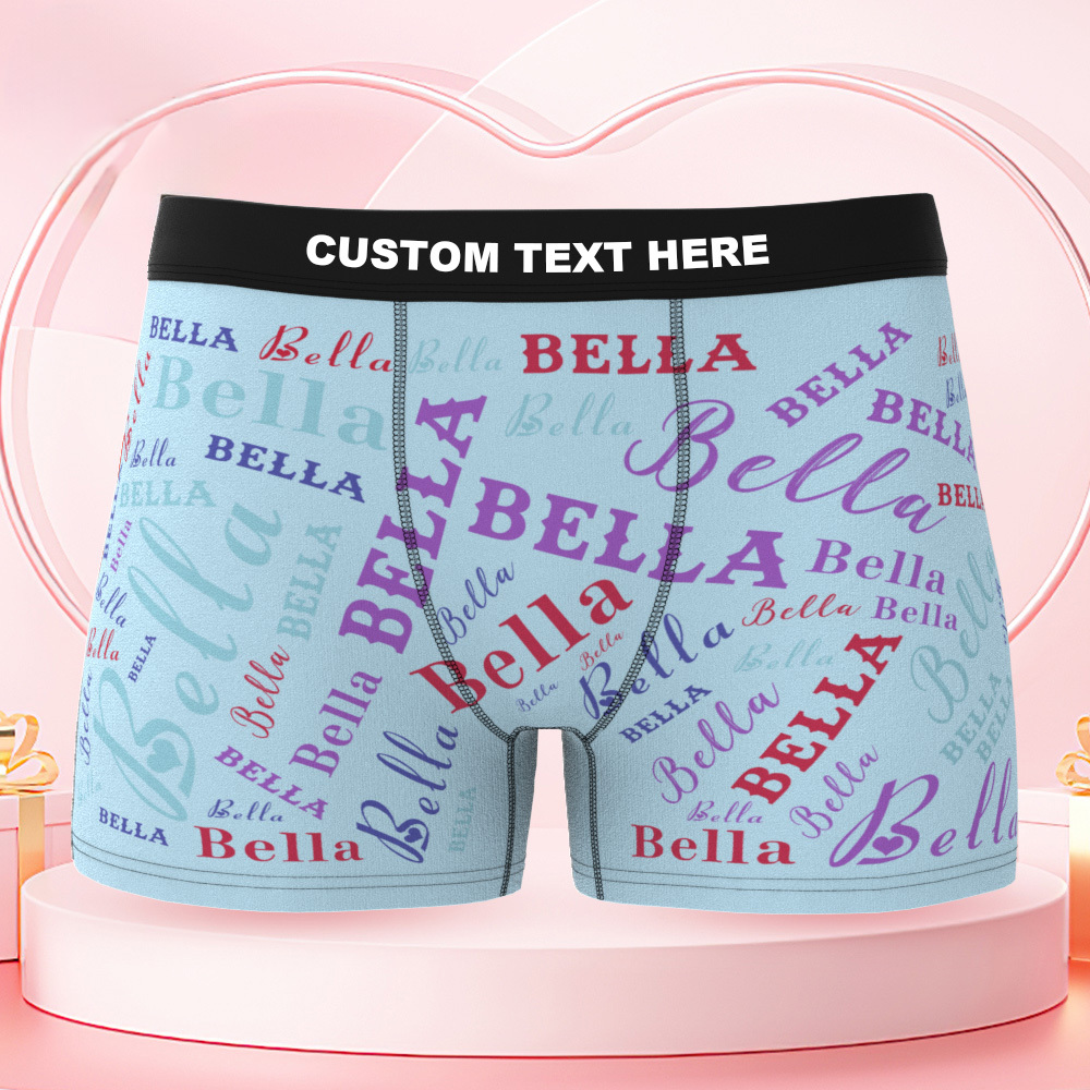 Personalized Gifts for Him Custom Name Pattern Boxer Briefs Men's Boxers Underwear - MyfaceboxerAU