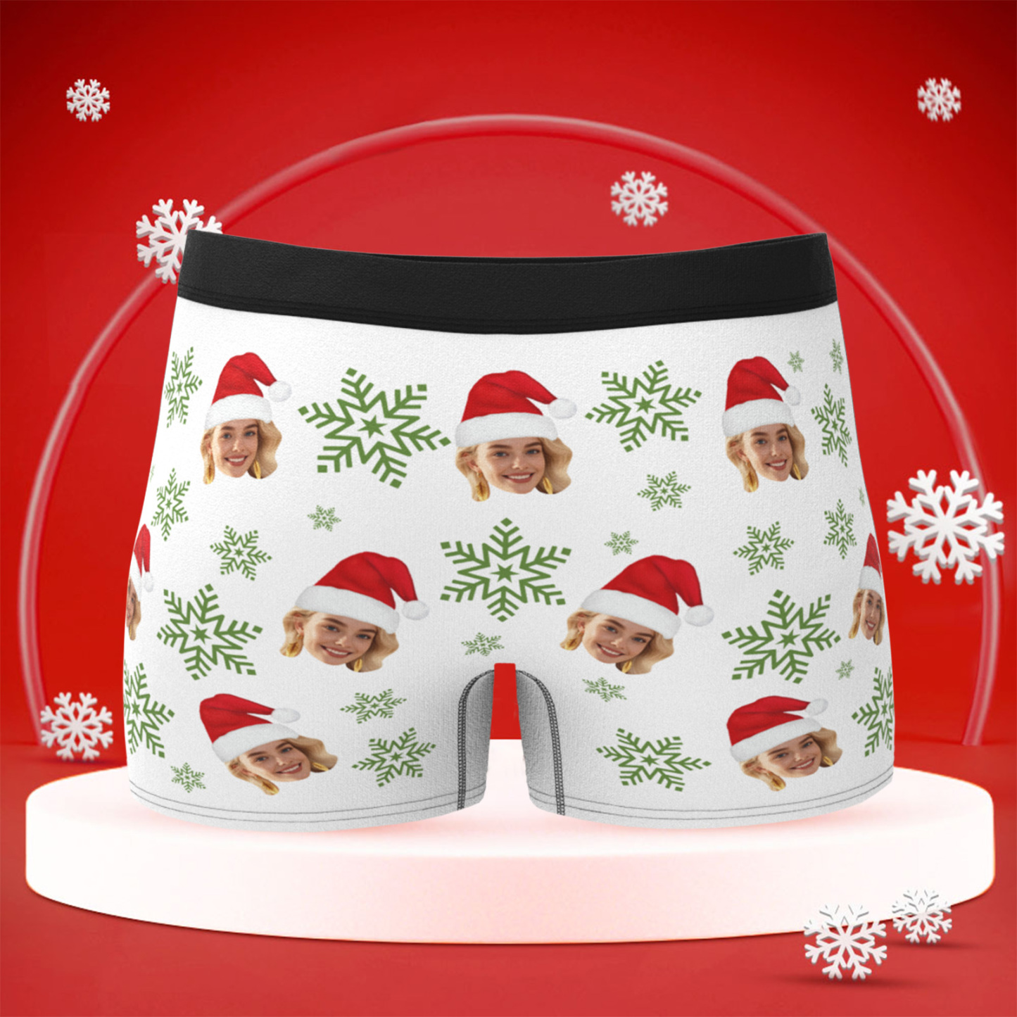Custom Christmas Men Boxers with Face, Funny Personalized Underwear Gift for Boyfriend or Husband