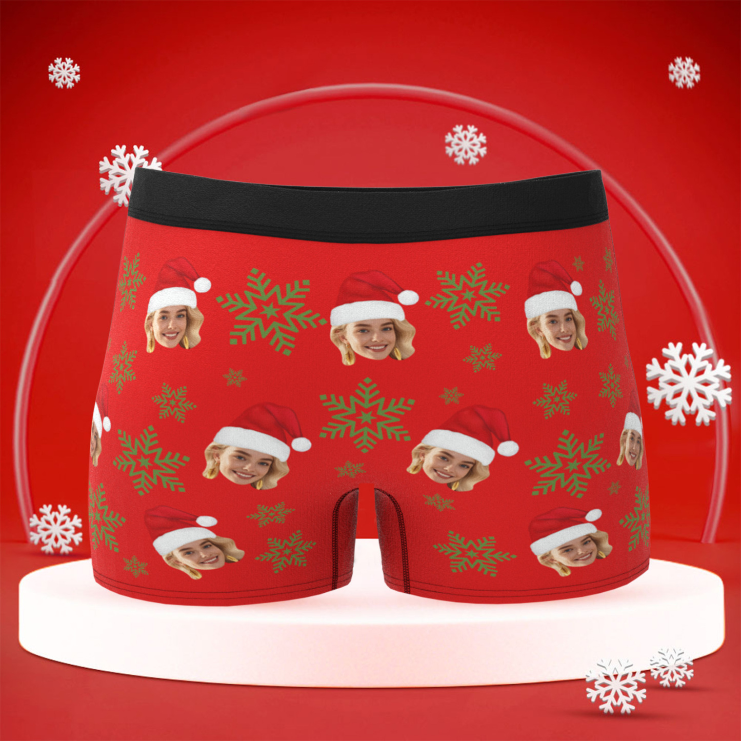 Custom Christmas Men Boxers with Face, Funny Personalized Underwear Gift for Boyfriend or Husband