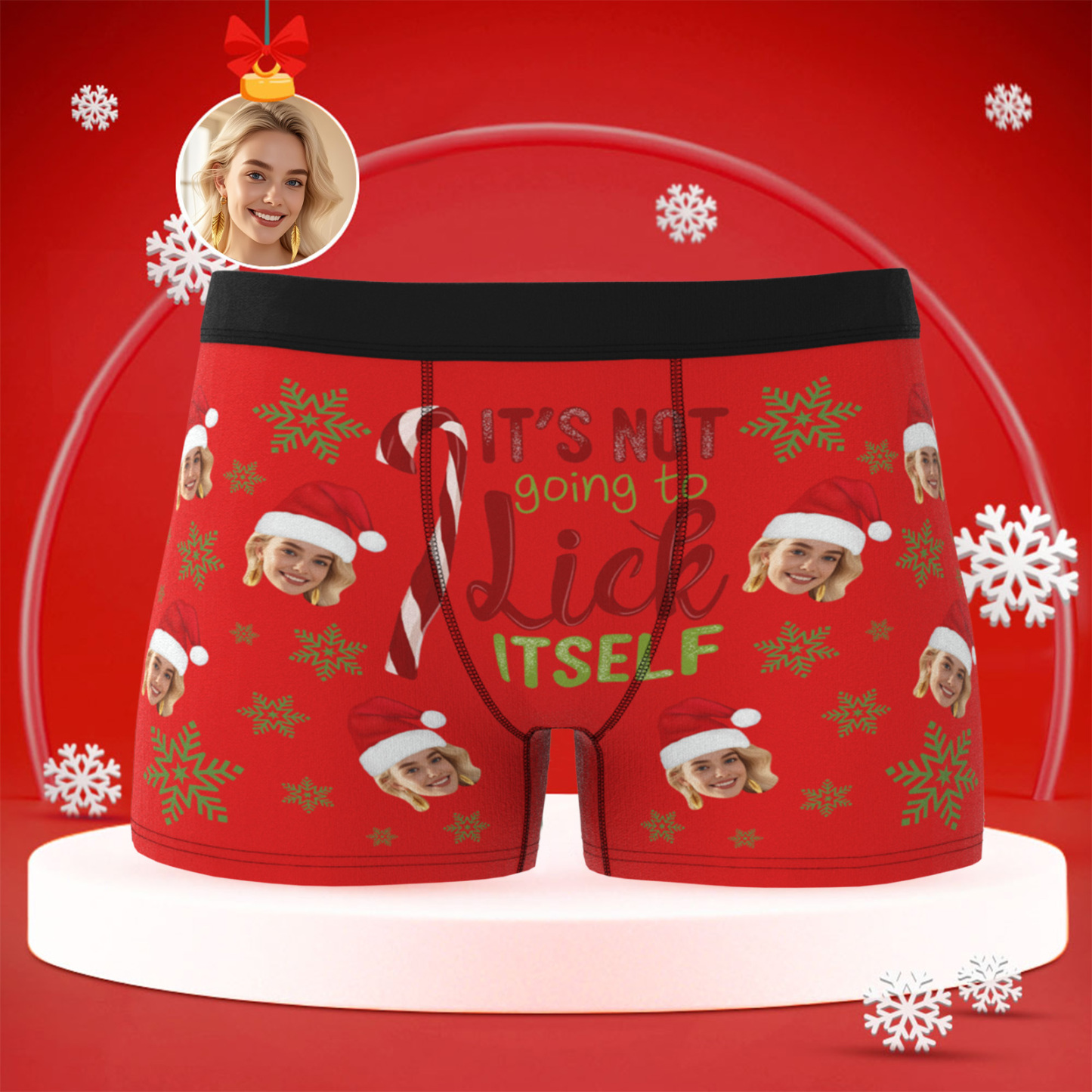 Custom Christmas Men Boxers with Face, Funny Personalized Underwear Gift for Boyfriend or Husband