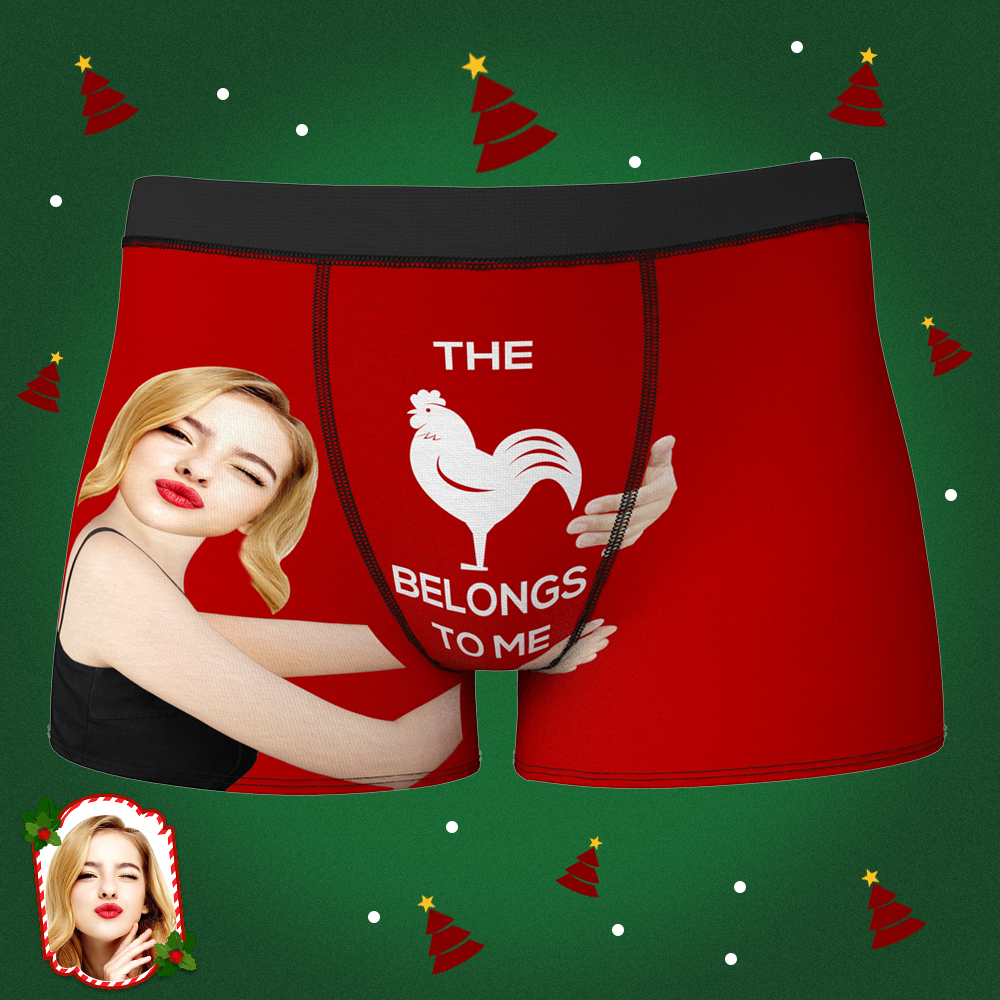 Men's Custom Face On Body Boxer Shorts - This belongs to me