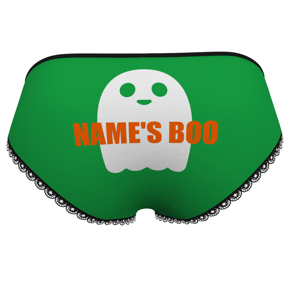 Halloween Women's Custom Name On Boo Panties, Women's Underwear	 - MyFaceBoxerAU