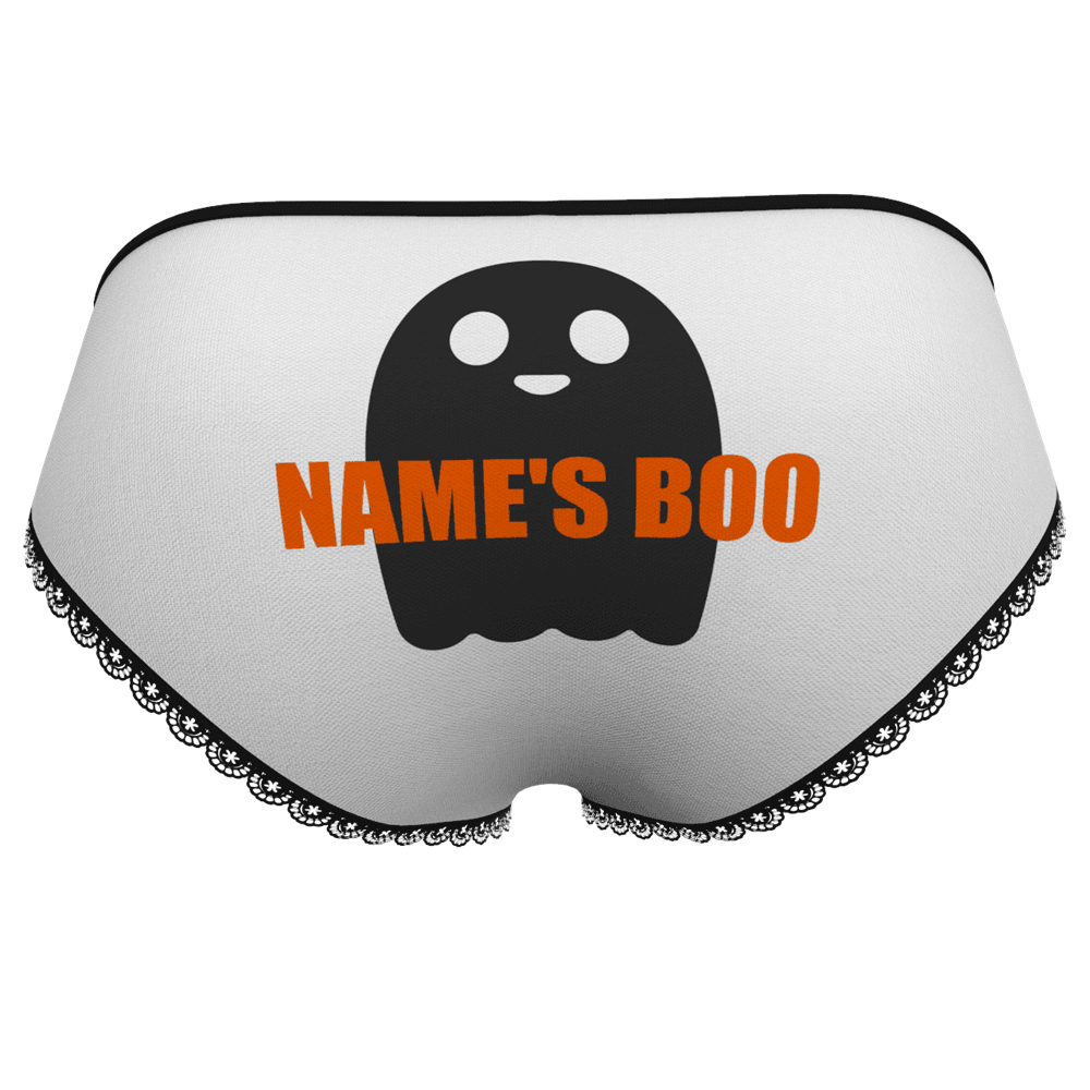 Halloween Women's Custom Name On Boo Panties, Women's Underwear - MyFaceBoxerAU