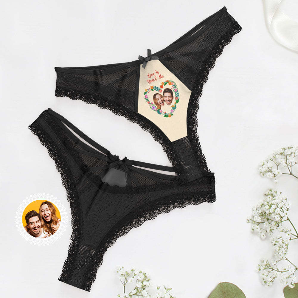 Custom Face Lace Thong In Love Lace Thong Anniversary gift - MyFaceBoxerAU