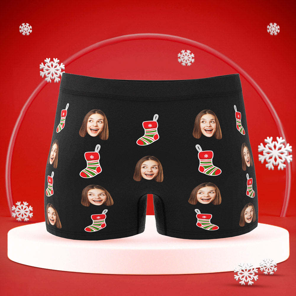 Custom Face Boxers Briefs Men's Shorts With Girlfriend Photo Christmas Gifts - Property Of - MyFaceBoxerAU