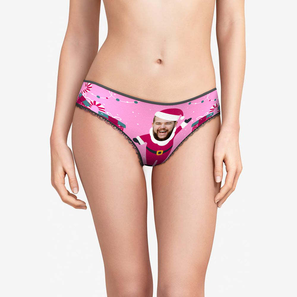 Custom Face Santa is Here Women's Panties Personalised Christmas Gift - MyFaceBoxerAU