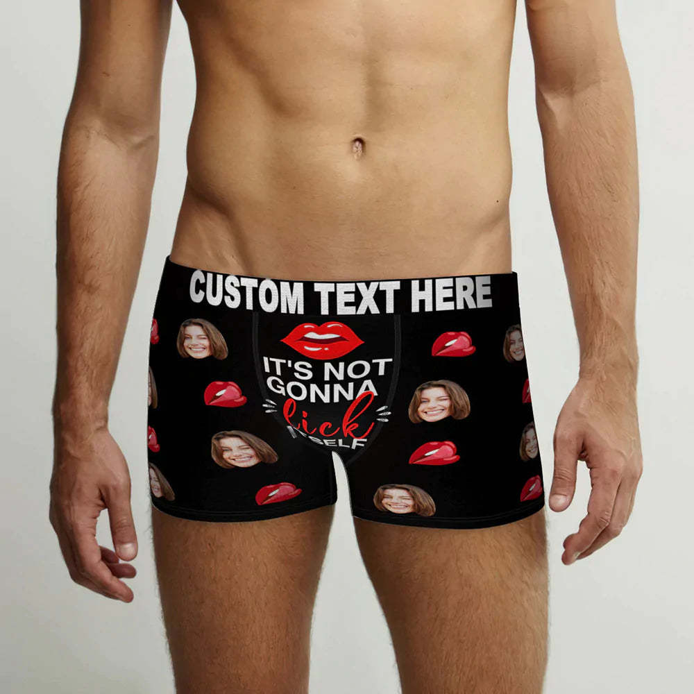 Custom Face Boxer Briefs It's Not Gonna Lick Itself Personalised Naughty Valentine's Day Gift for Him - MyFaceBoxerAU