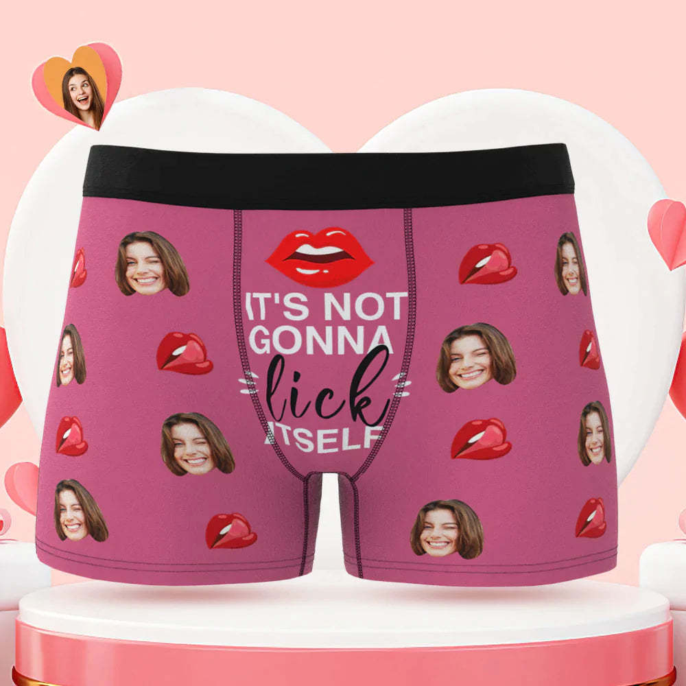Custom Face Boxer Briefs It's Not Gonna Lick Itself Personalised Naughty Valentine's Day Gift for Him - MyFaceBoxerAU