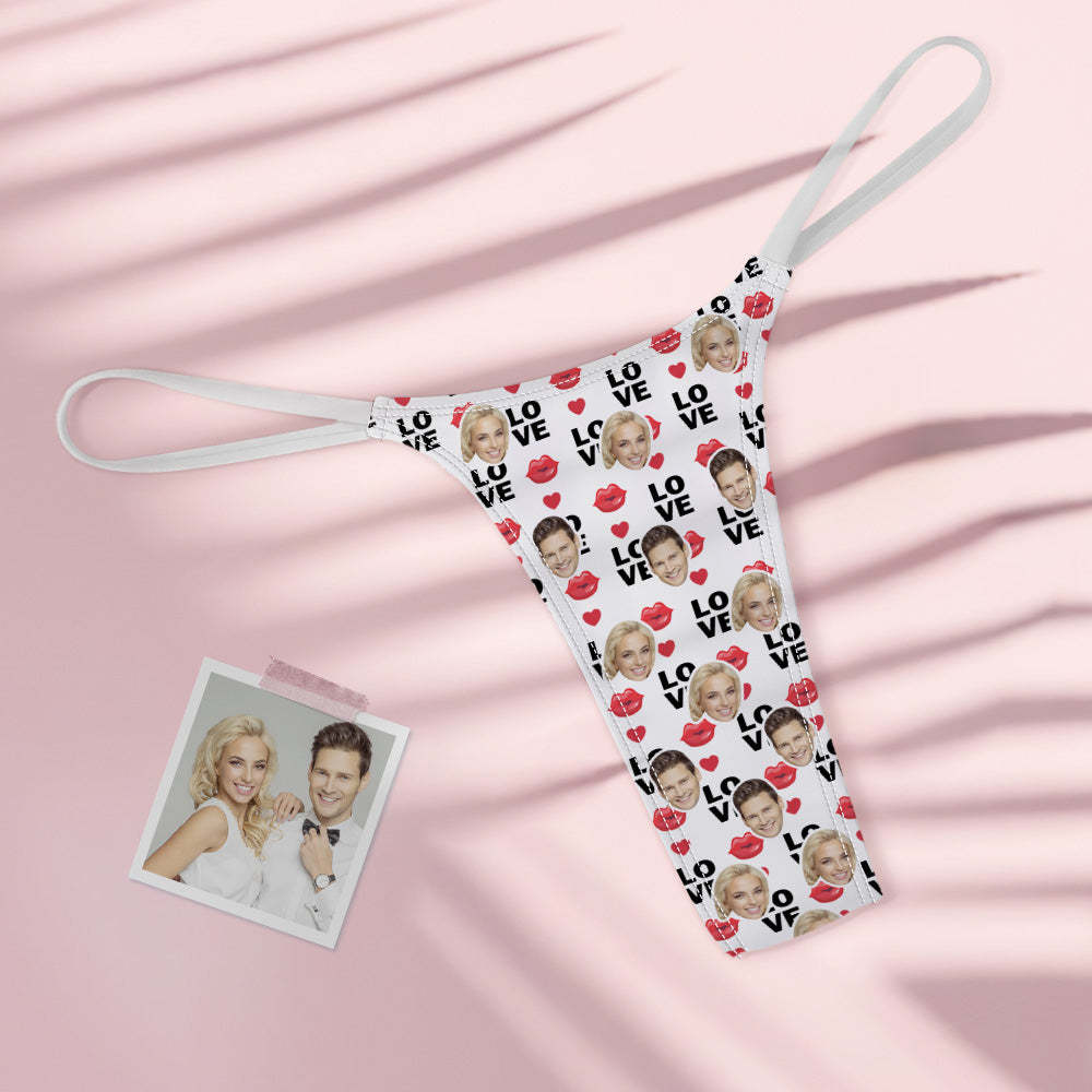 Custom Face Love Women's Colorful Tanga Thong Lip Print - MyFaceBoxerAU