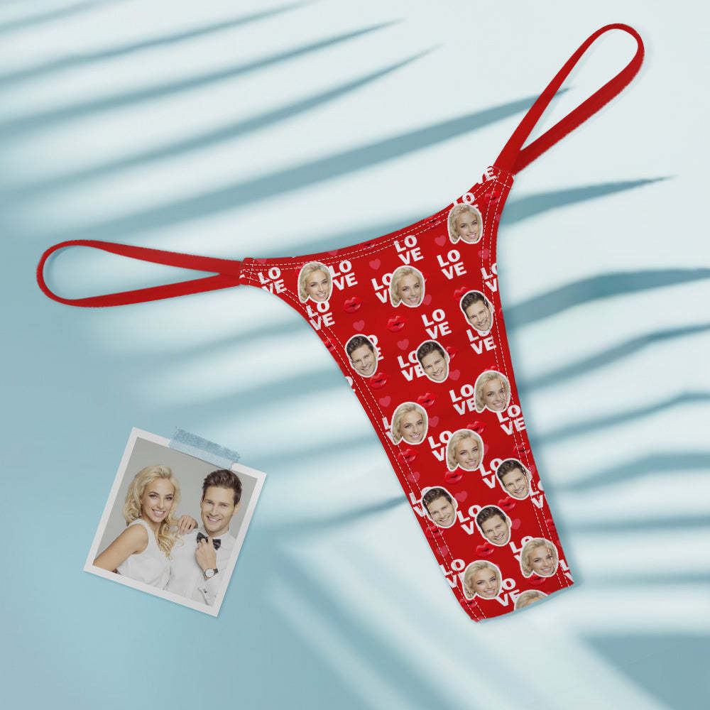 Custom Face Love Women's Colorful Tanga Thong Lip Print - MyFaceBoxerAU