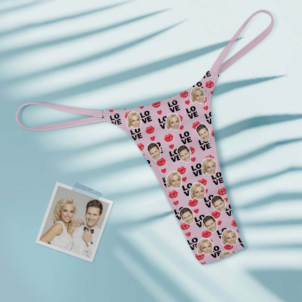Custom Face Love Women's Colorful Tanga Thong Lip Print - MyFaceBoxerAU