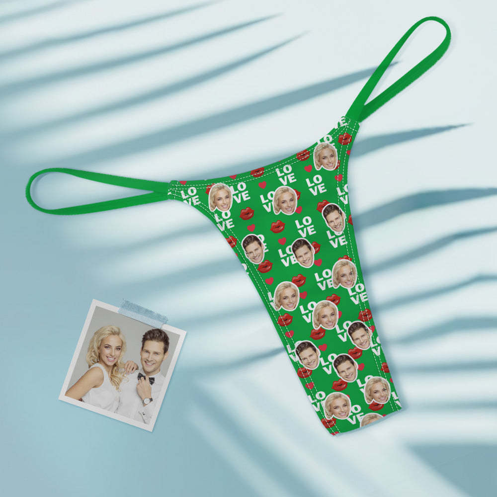 Custom Face Love Women's Colorful Tanga Thong Lip Print - MyFaceBoxerAU