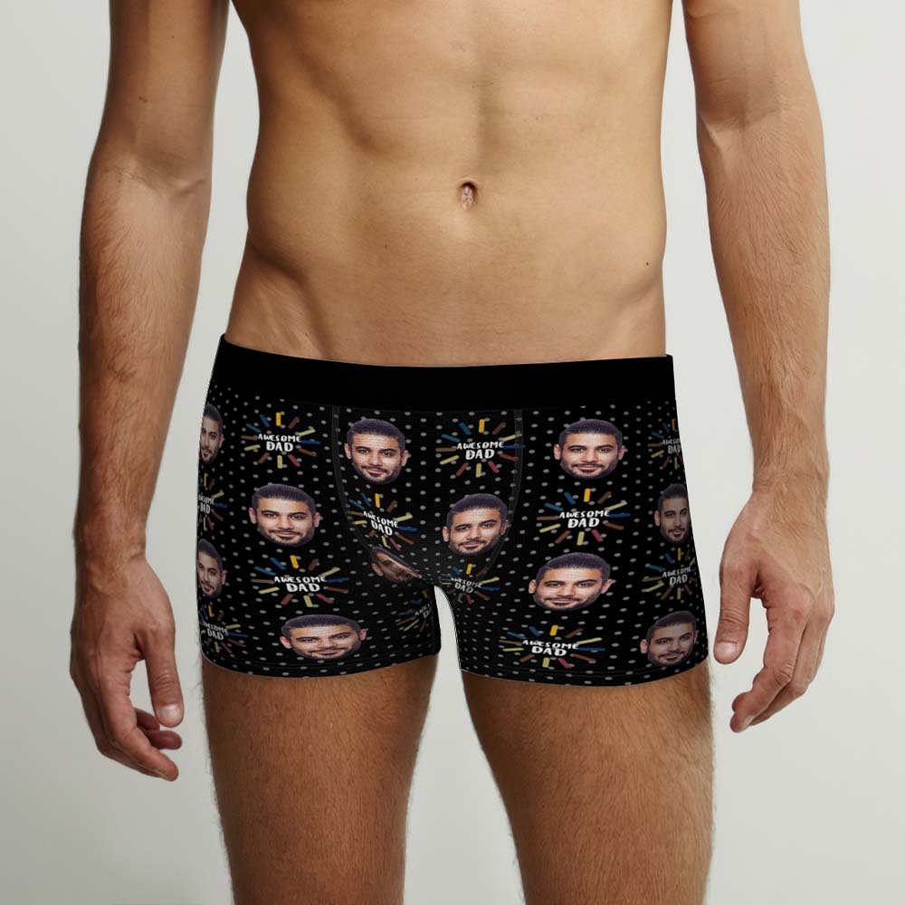 Custom Face Boxers Briefs Personalised Men's Shorts With Photo - For Awesome Dad - MyFaceBoxerAU