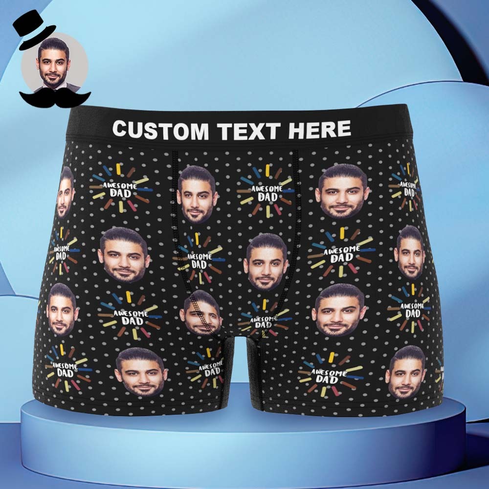 Custom Face Boxers Briefs Personalised Men's Shorts With Photo - For Awesome Dad - MyFaceBoxerAU