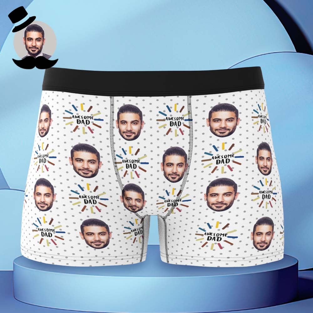 Custom Face Boxers Briefs Personalised Men's Shorts With Photo - For Awesome Dad - MyFaceBoxerAU