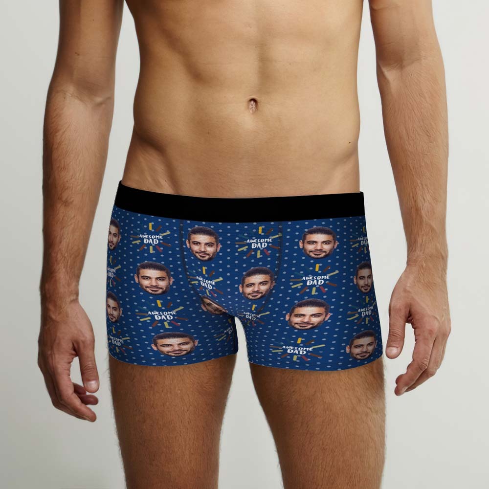 Custom Face Boxers Briefs Personalised Men's Shorts With Photo - For Awesome Dad - MyFaceBoxerAU