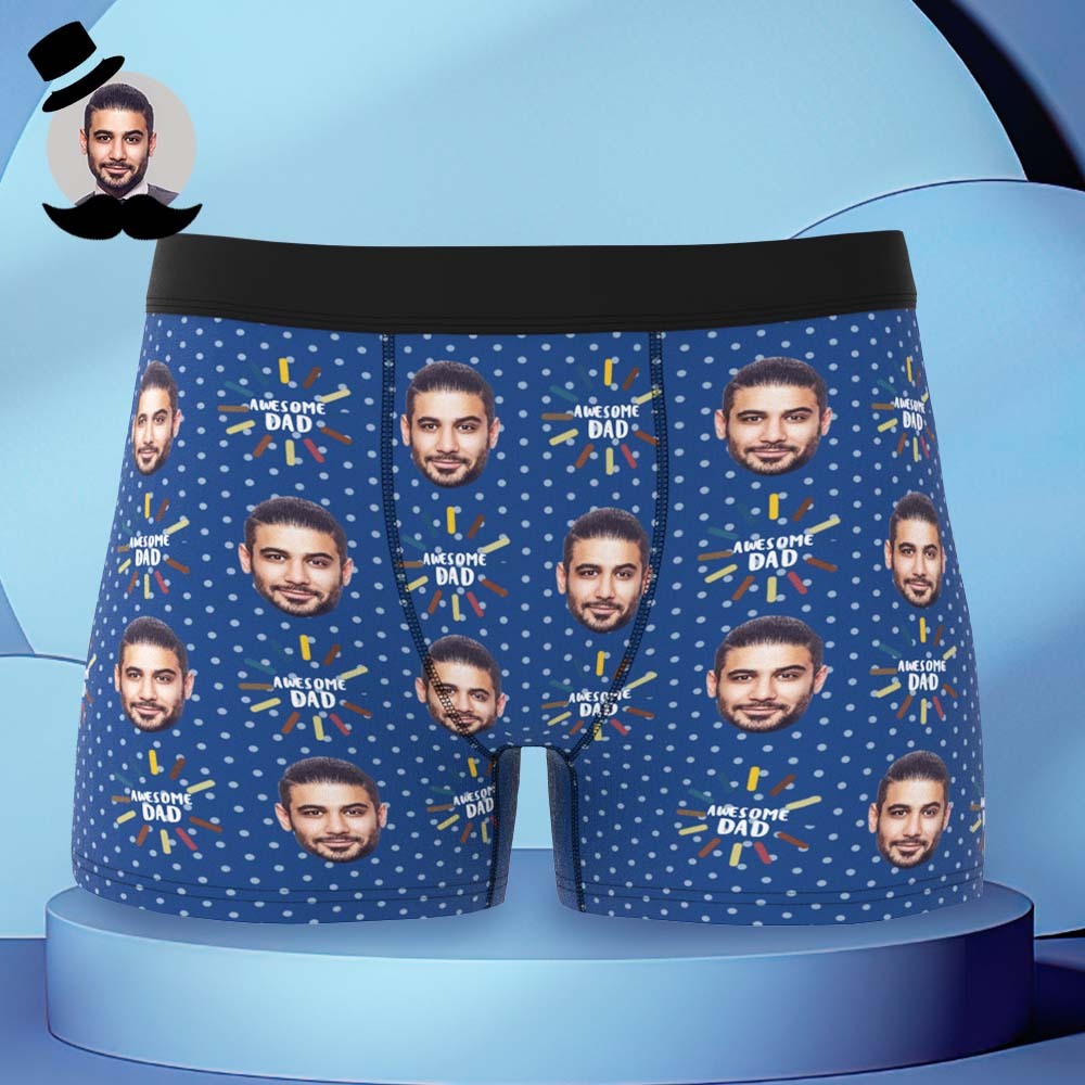 Custom Face Boxers Briefs Personalised Men's Shorts With Photo - For Awesome Dad - MyFaceBoxerAU