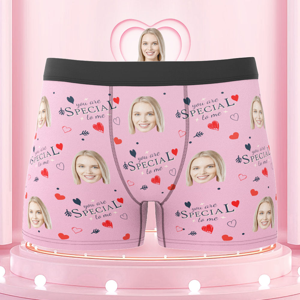 Custom Face Boxers Briefs You Are Special To Me Personalized Photo Underwear Gift for Him - MyFaceBoxerAU