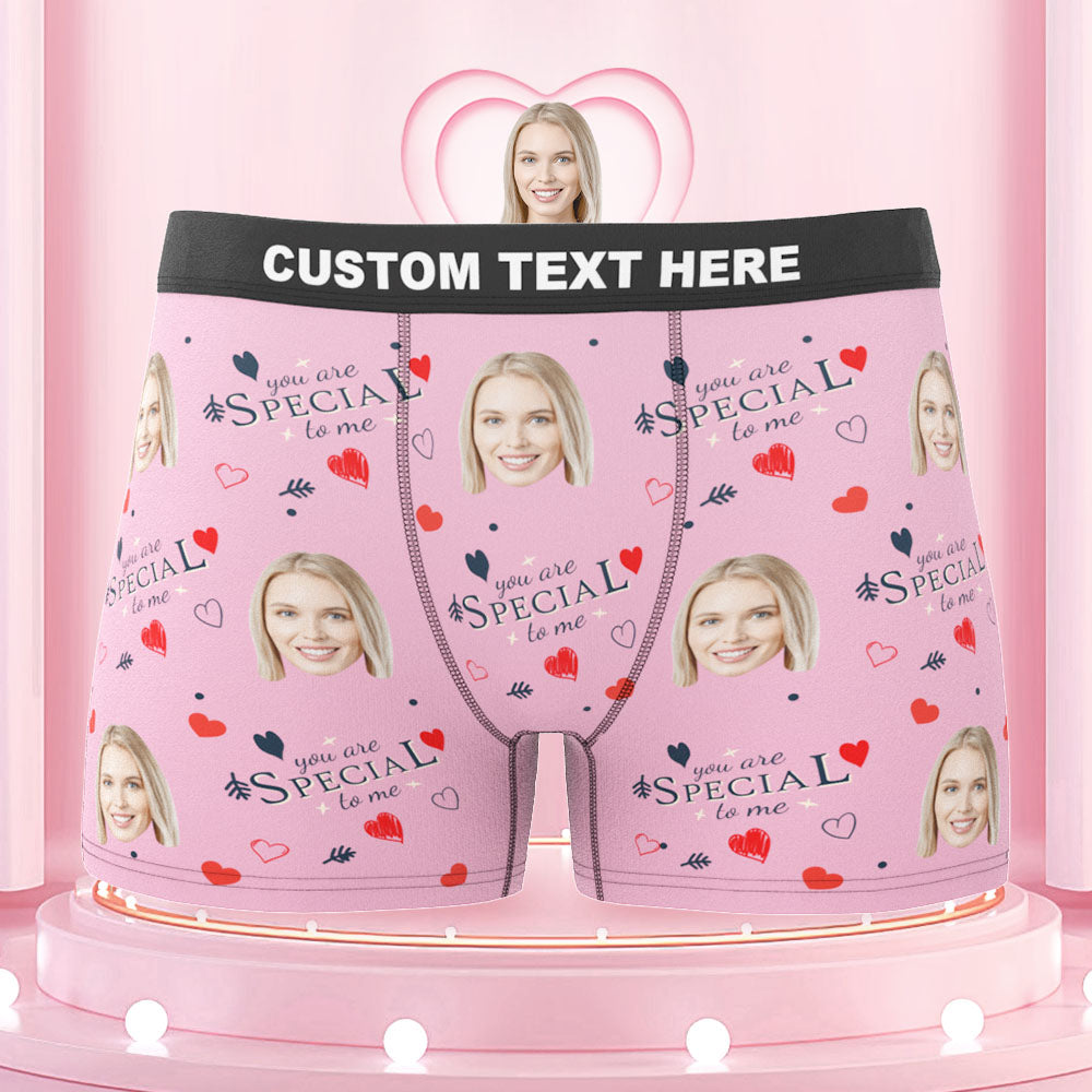 Custom Face Boxers Briefs You Are Special To Me Personalized Photo Underwear Gift for Him - MyFaceBoxerAU
