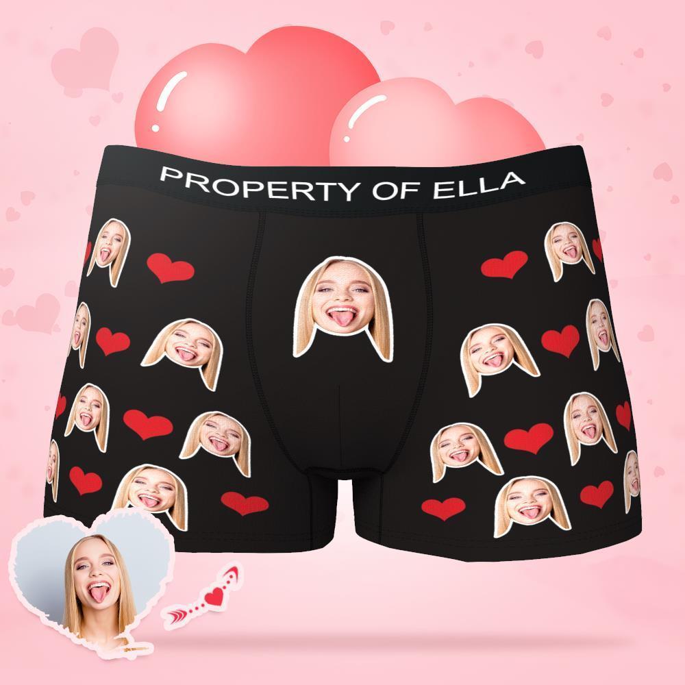 Custom Face Boxer with Text Inscribed Waist - MyFaceBoxerAU