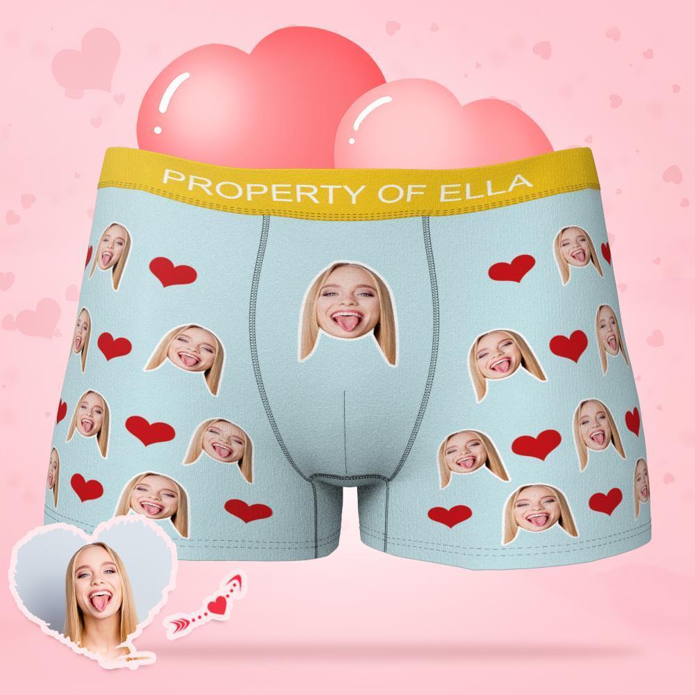 Custom Face Boxer with Text Inscribed Waist - MyFaceBoxerAU