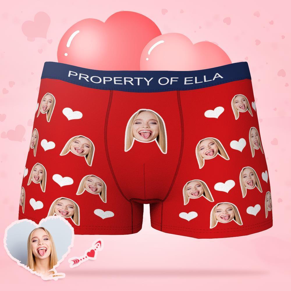 Custom Face Boxer with Text Inscribed Waist - MyFaceBoxerAU