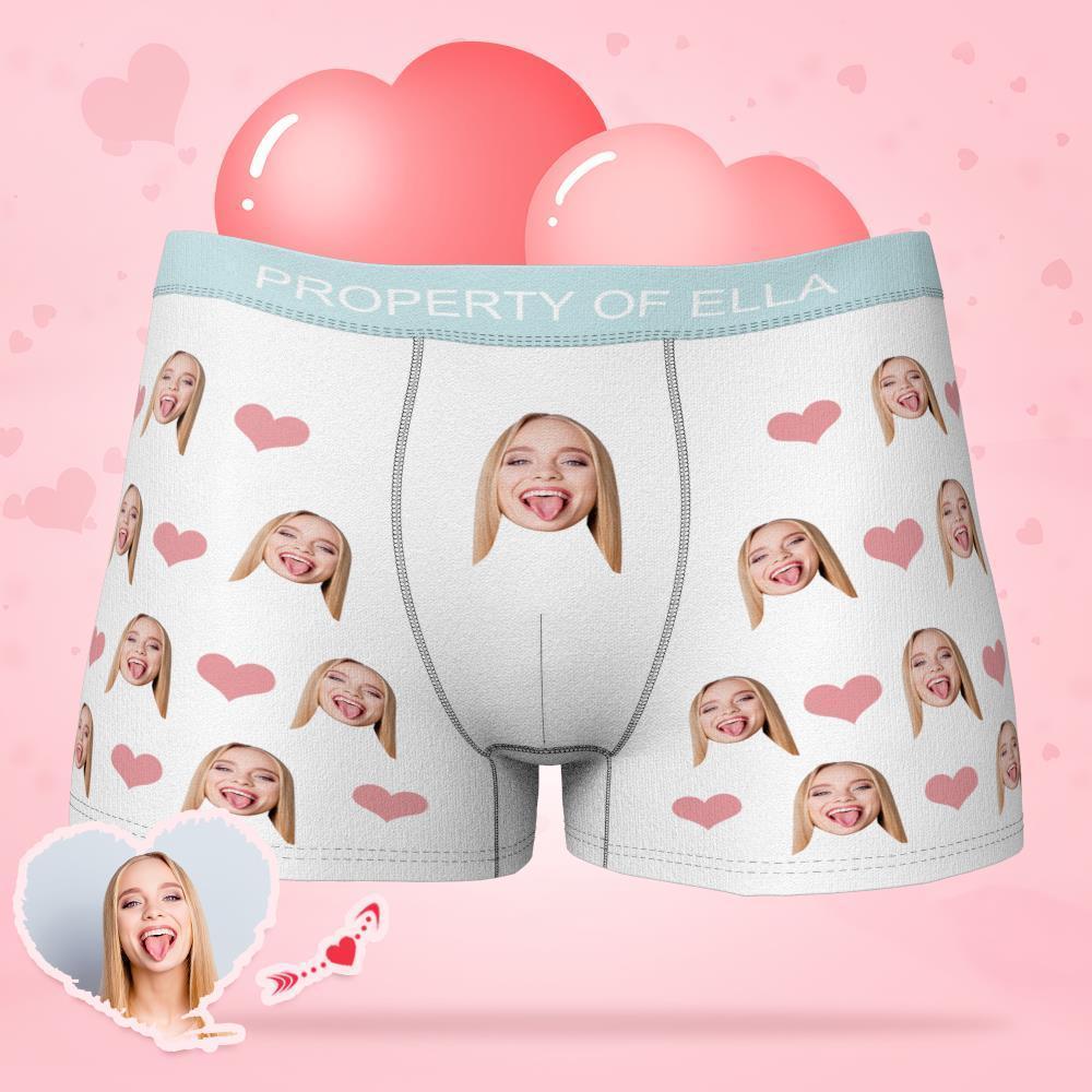 Custom Face Boxer with Text Inscribed Waist - MyFaceBoxerAU