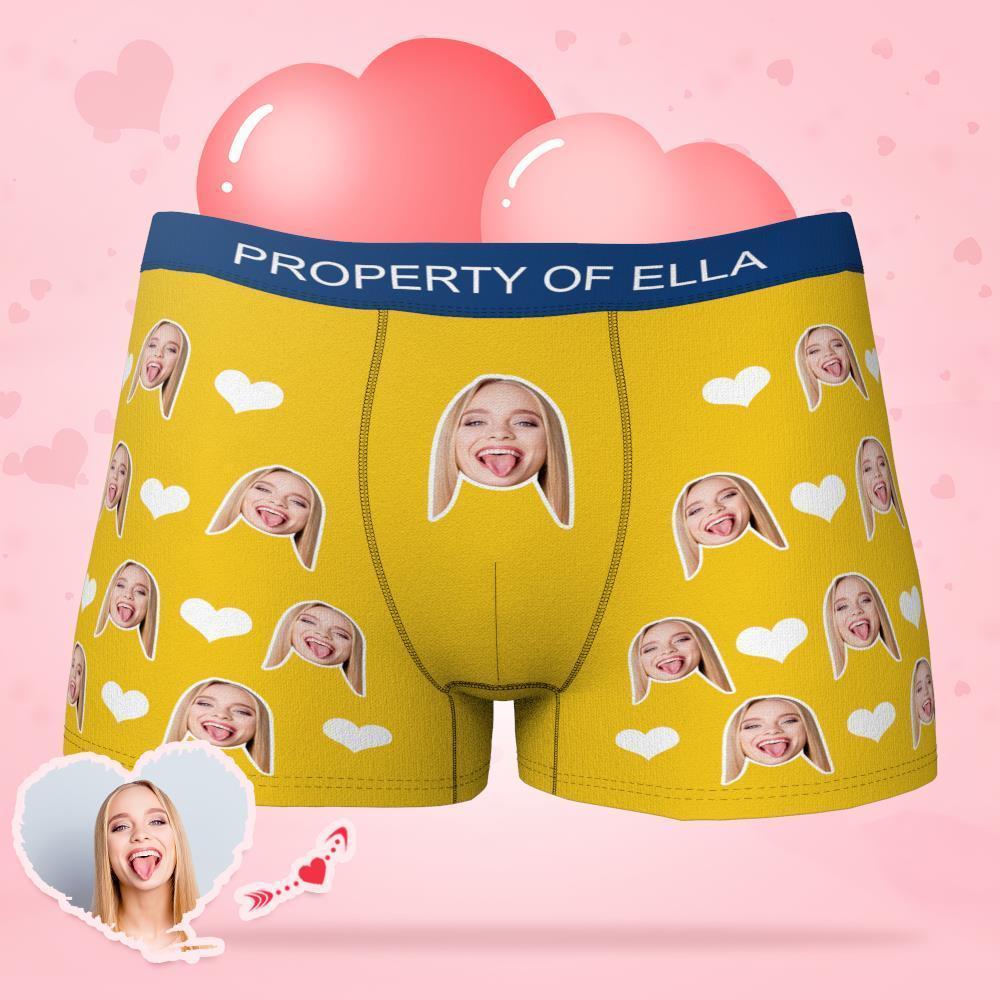 Custom Face Boxer with Text Inscribed Waist - MyFaceBoxerAU