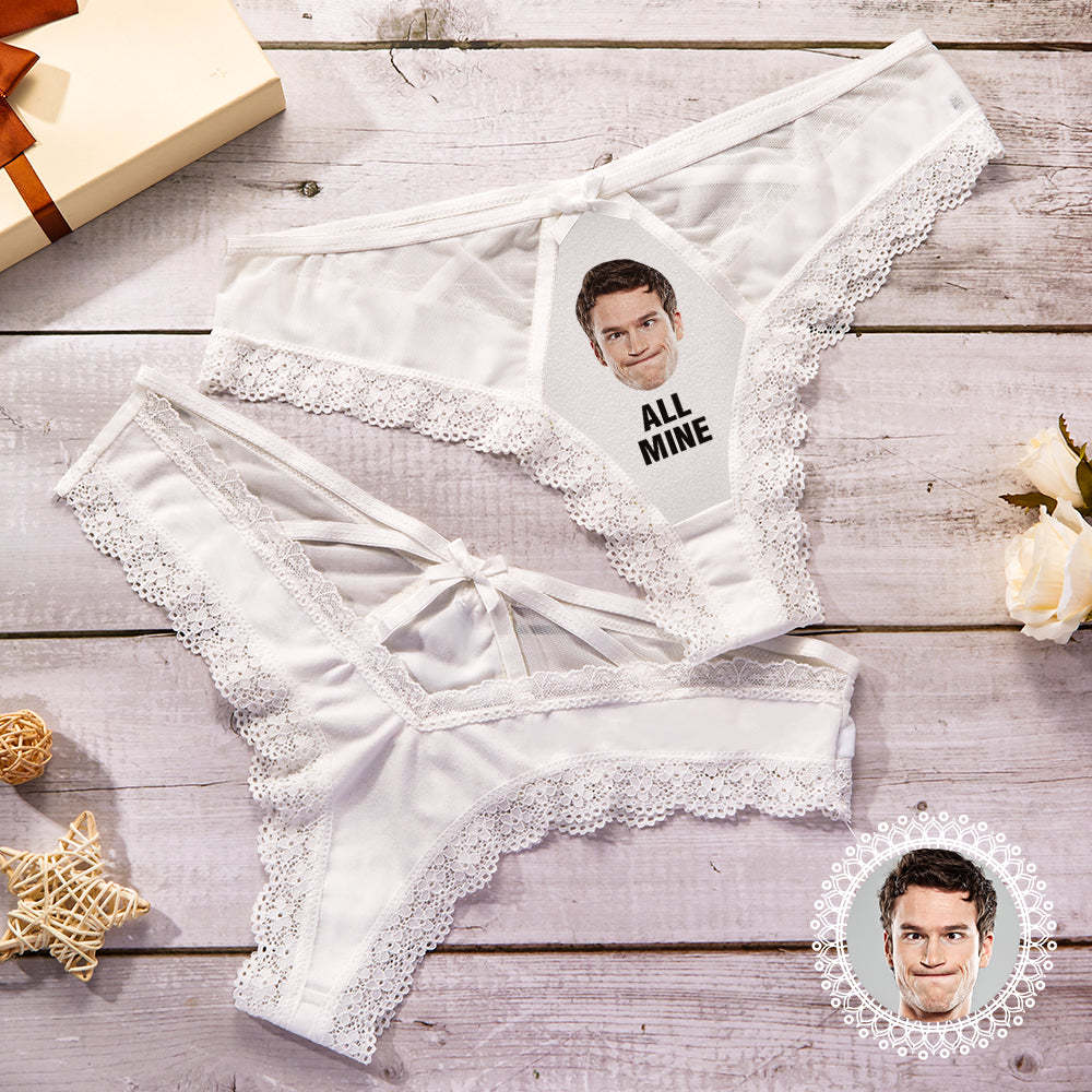 Custom Lace Thong Sexy Lace Panties Funny Gift with Boyfriend Face - MyFaceBoxerAU